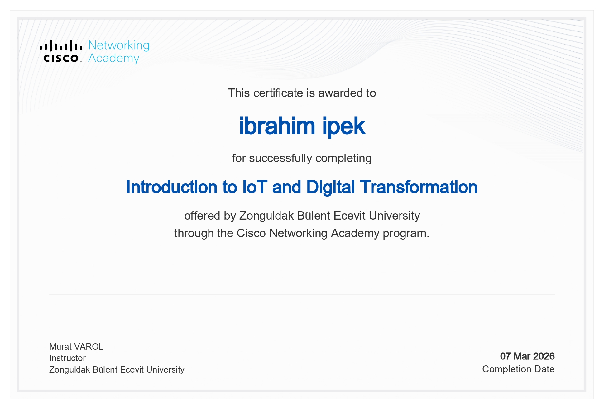 Cisco - Introduction to IoT Sertifikasi